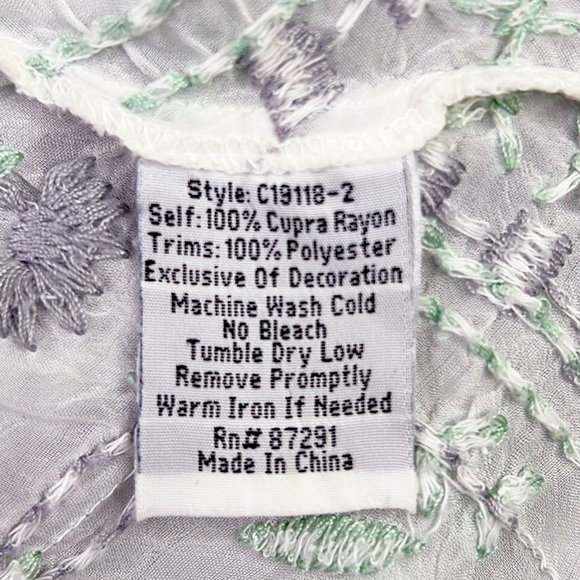 Johnny Was Kyuss V-Neck Embroidered Blouse Tunic Extra Small - Picture 5 of 12